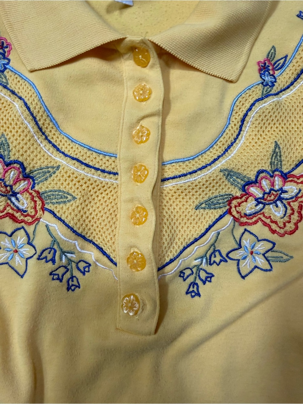 Vintage Napa Valley Women’s Polo Flower Embroidered Size Medium - Picture 5 of 6